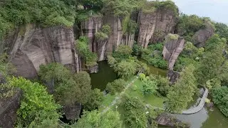 Walking Through a Chinese Park with an Ancient Quarry