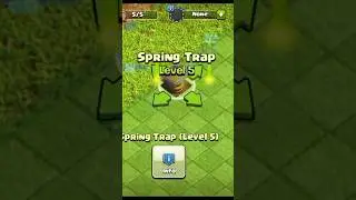 Spring Trap Level 1 to 5 / Clash Of Clans / Spring Trap All Levels Max #youtubeshorts