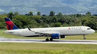 SE SIENTE POTENCIA DE AVIONES DESPEGANDO Y ATERRIZANDO EN EL AEROPUERTO CIBAO | #aviationlovers
