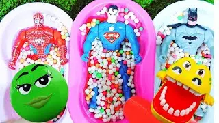 4 Minutes of Colorful ASMR | Toys & Candy Slime in Magic Bathtubs