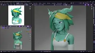Sculpting a 3D Character from a 2D Painting - Timelapse (Cute Horned Girl)