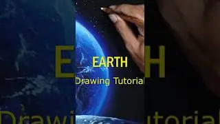UNIQUE Earth Drawing Tutorial - Step by Step #space #painting #earth #moon #planet