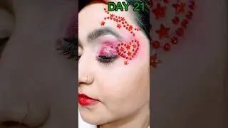 Velentine special eye makeup hack ✅DAY 21 #eyes #makeup #velentine_day #viral #India #shorts #girl