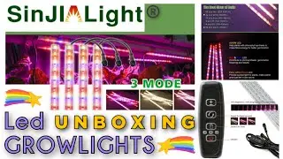 Unboxing & Demo SINJIA LIGHT Led GROW LIGHT BARS 100W  Full Spectrum 3 Light modes changer & dimmer