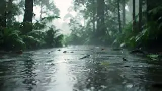 Cinematic Rainstorm in a Tropical Forest &bull; Calm Night Ambience for Relax & Focus