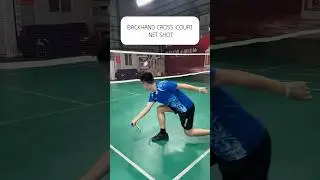 Backhand cross-court net shot #badminton