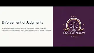 Enforcement of Judgments - CH 21 - Dispute Resolution