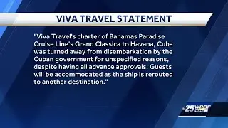 Bahamas Paradise cruise from Port of Palm Beach turned around by Cuban government