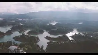 Looking down at Guatepe from the Piedra. Colombia.