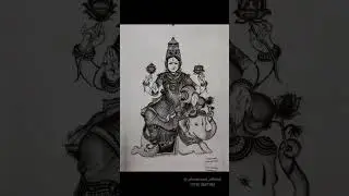 Gajalakshmi Maata || Realistic Art || #youtubeshorts #art #goddess