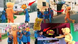 Teddy bear dance with cute girls 😍| Mr. Teddy Teams kandi | Crazy Dance with Beautiful School girls😍