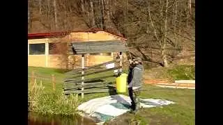 Bamboo fly rod in action. Slow motion video