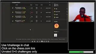 Viewer Challenge Stream use !challenge in chat on chess.com use !discord !socials !youtube