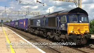 DRS 66421 horns through Cheddington on 4L48
