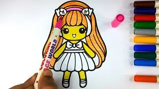 🎀 Color a Cute Doll | Doll Coloring Tutorial for Kids 🎨
