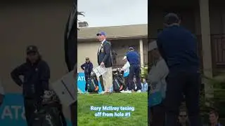 Действующий чемпион AT&T Pro-Am 2025 года Рори Макилрой делает удар с первой лунки #rorymcllroy