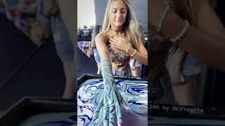 Beautiful Blue Paint Body Marbling Arm Dip by BLVisuals #shorts