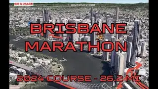 Brisbane Marathon Festival (2024): fly over the marathon course! Video of the race path.