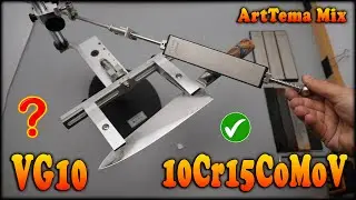 Сhef knife sharpening from Chinese VG10 on a sharpener Sy tools Beast a Chinese set diamond stones.