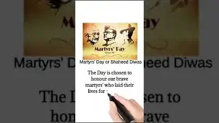 Martyrs' Day | 30 January 2021 | 23 March | shaheed diwas | why we celebrate martyrs' Day #shorts