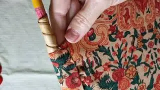 Making cloth cover hand fan. Crafts at home