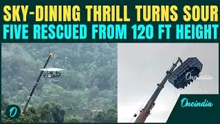 Stuck in the Air in Kerala: Terrifying Visuals as Five people Dangle 120 Feet mid-air