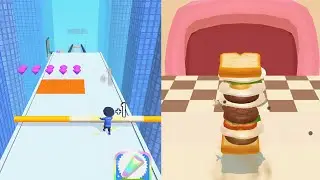 🔥Roof Rails | 🍔Sandwich Runner - All Level Gameplay - iOS, Android - APK NEW Videos