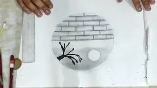 easy drawing, shading in a circle of two birds and sun 😍🥰🥰🥰
