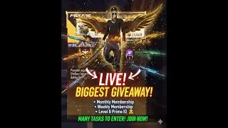 🔴 LIVE: BIGGEST GIVEAWAY! IN FREE FIRE 🎁 Monthly & Weekly Membership + Level 8 Prime ID! 😱