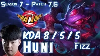 SKT T1 Huni FIZZ vs CAMILLE Top - Patch 7.6 KR Ranked