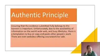 Principle of assessment