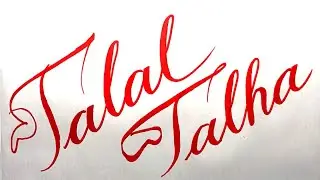 Talat Talha Name Signature Calligraphy Status | How to write with Cut Maker  #calligraphy #cursive