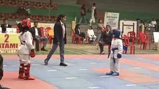 my daughter karate fight for National in BHU campus