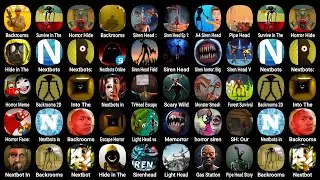 Backrooms Battle 3D, Horor Hide, Backrooms Horor, Siren Head Ep 1, Pipe Head Horror City...