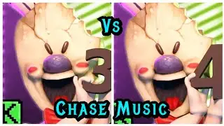 Ice Scream 1,2,3 Chase Music Vs Ice Scream 4 New Chase Music