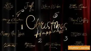 Christmas and New Year Typography Blessings, Golden Glamour Free Download After Effects Template