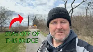 Exploring an old, abandoned bridge