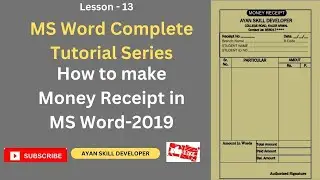 How to make Money Receipt in MS Word 2019 I Money Receipt complete Tutorial