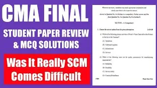 CMA Final SCM Paper Review Dec 2025 | CMA Final SCM Dec 2025 MCQ Solutions