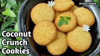 Coconut Crunch Cookies || Coconut Cookies || Iskcon Prasad || Krishna's Cuisine || Cookies #coconut