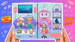 Toca Boca Mermaid Family House Quiet Book | Paper Doll House Tutorial #32 (Step-by-Step Guide)