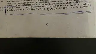 EXAM QUESTION ON ANGULAR MOMENTUM PART - 1 