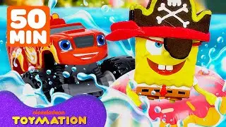 Best SUMMER Toy Adventures! 🌊☀️🐬 w/ SpongeBob, Blaze & More | 50 Minute Compilation | Toymation