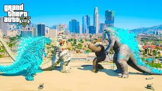 GTA 5 Mods | Godzilla & Kong vs Mechagodzilla SP and Godzilla Earth