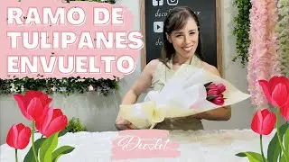 COMO HACER UN HERMOSO RAMO DE TULIPANES PASO A PASO  🌷 🌷