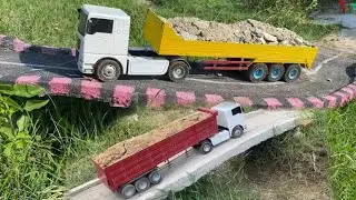 RC Miniature MAN Truck Carrying Sand  Relaxing Model Construction