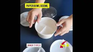 Paper Bowl 650ml / 800ml + Inner Tray IMP @50pcs