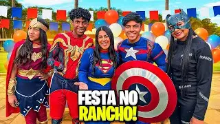 DIA DE FESTA NO RANCHO COM ESTEVÃO E GABRIEL DE HERÓIS DA MARVEL! 