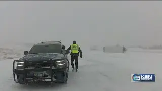 Blizzard conditions impacting travel in Kansas