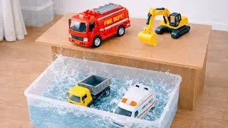 【Music Song】Paint Covered Cars & Trucks 🎨 Splash Wash in Water | Car Music